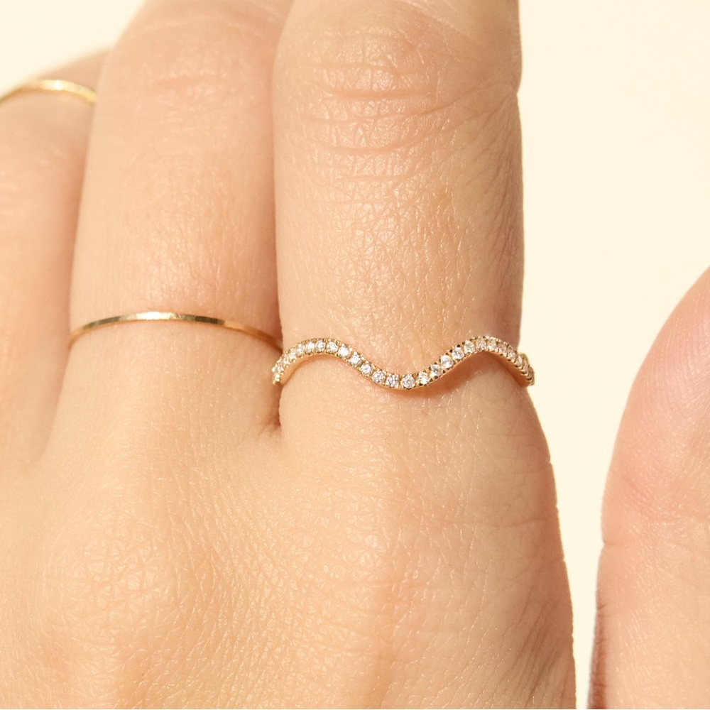 Catbird Pavé Diamond Ribbon Ring Size 6